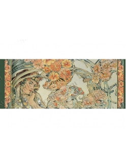 Рисовая бумага с золотом Женский образ, Альфонс Муха, 60x24 см, Stamperia 