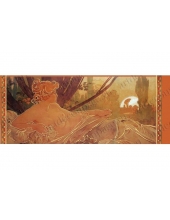 Рисовая бумага с золотом Stamperia DFS223LG "Альфонс Муха, Женский образ", 60x24 см