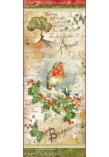 Рисовая бумага для декупажа Stamperia DFS304L "Рождественские цветы и поэзия", 60x24 см