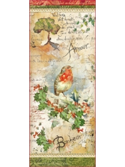 Рисовая бумага для декупажа Рождественские цветы и поэзия, 60x24 см, Stamperia 