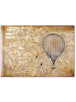Рисовая бумага для декупажа Воздушный шар, 33х48 см, Stamperia 