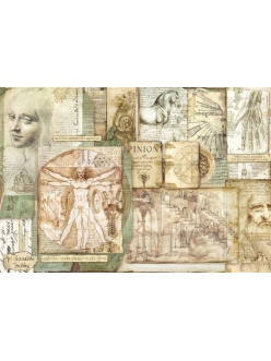 Рисовая бумага для декупажа Леонардо, 33х48 см, Stamperia 