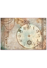 Рисовая бумага для декупажа Stamperia DFS407 "Часы и механизмы", 33х48 см