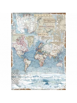 Рисовая бумага для декупажа Карта мира, Stamperia формат А3