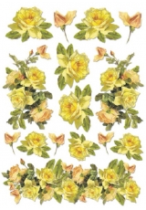 Рисовая бумага для декупажа Stamperia DFSA4017 "Желтые розы", формат А4