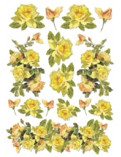 Рисовая бумага для декупажа Stamperia DFSA4017 "Желтые розы", формат А4
