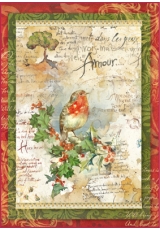 Рисовая бумага для декупажа Stamperia DFSA4037 "Рождественские цветы и поэзия", формат А4