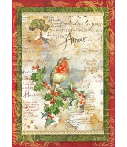Рисовая бумага для декупажа Stamperia DFSA4037 "Рождественские цветы и поэзия", формат А4