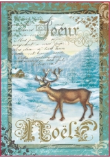 Рисовая бумага для декупажа Stamperia DFSA4039 "Рождественский олень", формат А4