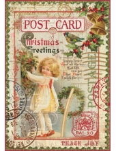 Рисовая бумага для декупажа Stamperia DFSA4044 "Рождественская открытка", формат А4
