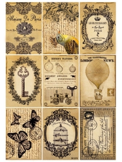 Рисовая бумага для декупажа Ключи и бабочки, Stamperia DFSA4092, формат А4