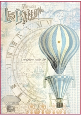 Рисовая бумага для декупажа Stamperia DFSA4114 "Воздушный шар, голубой", формат А4