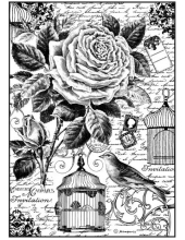 Рисовая бумага для декупажа Stamperia DFSA4195 "Роза, птица и клетка", формат А4