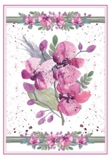 Рисовая бумага для декупажа Stamperia DFSA4215 "Акварелельные орхидеи", формат А4