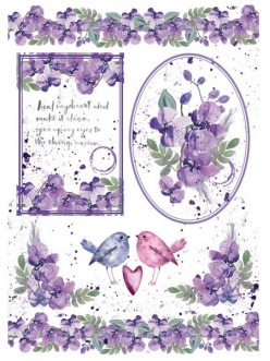 Рисовая бумага для декупажа Акварелельные орхидеи и птицы, Stamperia формат А4