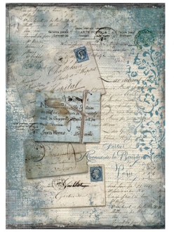 Рисовая бумага для декупажа Почтовые карточки и кружево, Stamperia формат А4