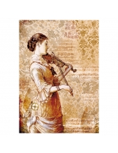Рисовая бумага для декупажа Stamperia DFSA4269 "Женщина со скрипкой", формат А4