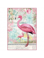 Рисовая бумага для декупажа Stamperia DFSA4273 "Розовый фламинго", формат А4