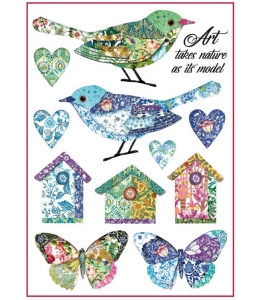 Рисовая бумага для декупажа Stamperia DFSA4297 "Птицы и бабочки", формат А4