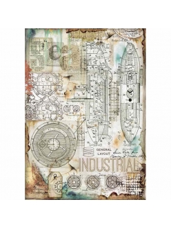 Рисовая бумага для декупажа Industrial, Stamperia формат А4