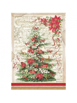 Рисовая бумага для декупажа Рождественская ель, Stamperia формат А4