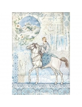 Рисовая бумага для декупажа Stamperia DFSA4492 "Девушка на коне", формат А4