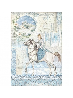 Рисовая бумага для декупажа Девушка на коне, Stamperia формат А4
