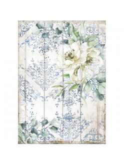 Рисовая бумага для декупажа Романтическое море - белый цветок, Stamperia формат А4