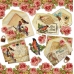 Рисовая салфетка для декупажа Старые письма, птицы, розы, 50х50 см, Stamperia DFT226