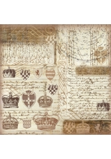 Рисовая салфетка для декупажа Stamperia DFT237 "Короны, тексты, винтаж", 50х50 см