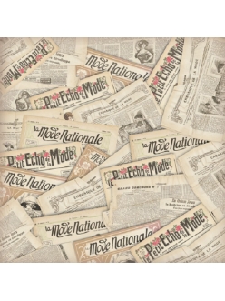 Рисовая салфетка для декупажа Старые газеты, 50х50 см,Stamperia DFT247 
