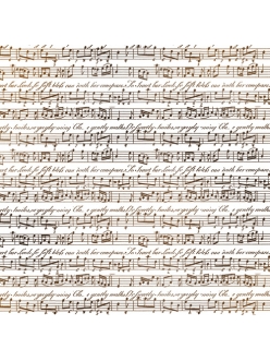 Рисовая салфетка для декупажа Музыка, ноты, 50х50 см, Stamperia DFT248