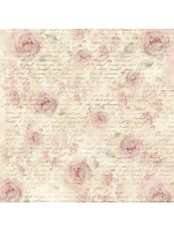 Рисовая салфетка для декупажа Розы шебби и письма, 50х50 см, Stamperia 