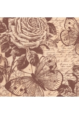 Рисовая салфетка для декупажа Stamperia DFT302 "Розы и бабочки", 50х50 см