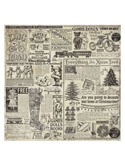 Рисовая новогодняя салфетка для декупажа Старинное рождество, журнальные вырезки, Stamperia DFT305, 50х50 см
