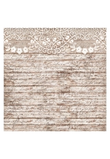 Рисовая салфетка для декупажа Stamperia DFT308 "Деревянная поверхность с кружевом и текстом", 50х50 см
