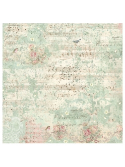 Рисовая салфетка для декупажа Музыка, розы и птицы, 50х50 см, Stamperia