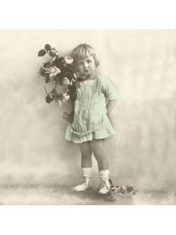 Салфетка для декупажа Девочка с цветами, 33х33 см, Sagen Vintage Design, Норвегия
