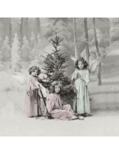 Салфетка для декупажа SVD80020 "Рождественские ангелочки", 33х33 см, Sagen Vintage Design, Норвегия