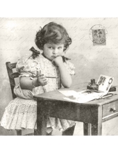 Салфетка для декупажа SVD80068 "Девочка пишет письмо", 33х33 см, Sagen Vintage Design, Норвегия