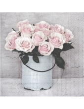 Салфетка для декупажа SVD86010 "Ведерко с розами", 25х25 см, Sagen Vintage Design, Норвегия
