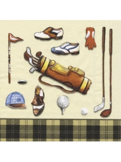 Салфетка для декупажа Набор для гольфа, 33х33 см, Германия