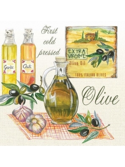 Салфетка для декупажа Оливковое масло, 33х33 см, POL-MAK