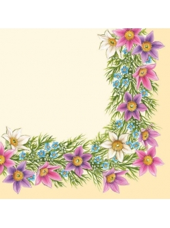 Салфетка для декупажа Весенние цветочки, 33х33 см, POL-MAK