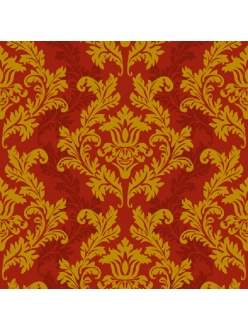Салфетка для декупажа Орнамент красный с золотом, 33х33 см