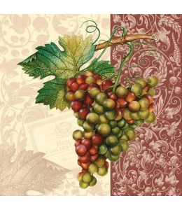 Салфетка для декупажа SLOG004902 "Виноград", 33х33 см