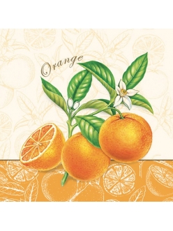 Салфетка для декупажа Апельсины, 33х33 см, SLOG010201