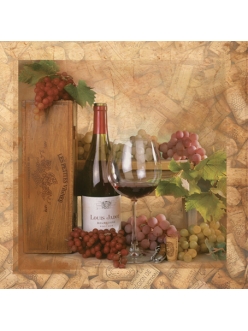 Салфетка для декупажа Вино, виноград, 33х33 см, SLOG031001