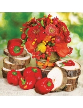 Салфетка для декупажа SLOG039001 "Цветы и овощи", 33х33 см, POL-MAK
