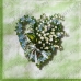 Салфетка для декупажа Роза, сердце из цветов, 33х33 см
